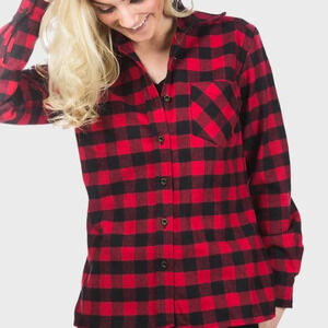 Flannel Co Stylish Buffalo Check Flannel plaid shirt. Red and Black size XXL